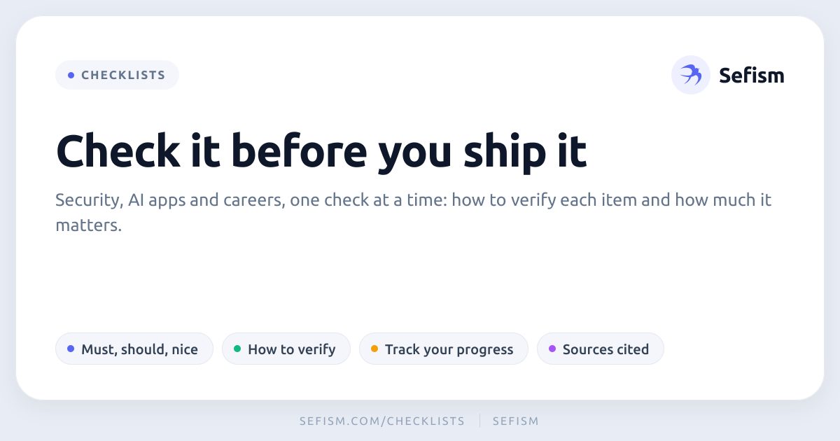 Mobile App Security Checklist | Sefism